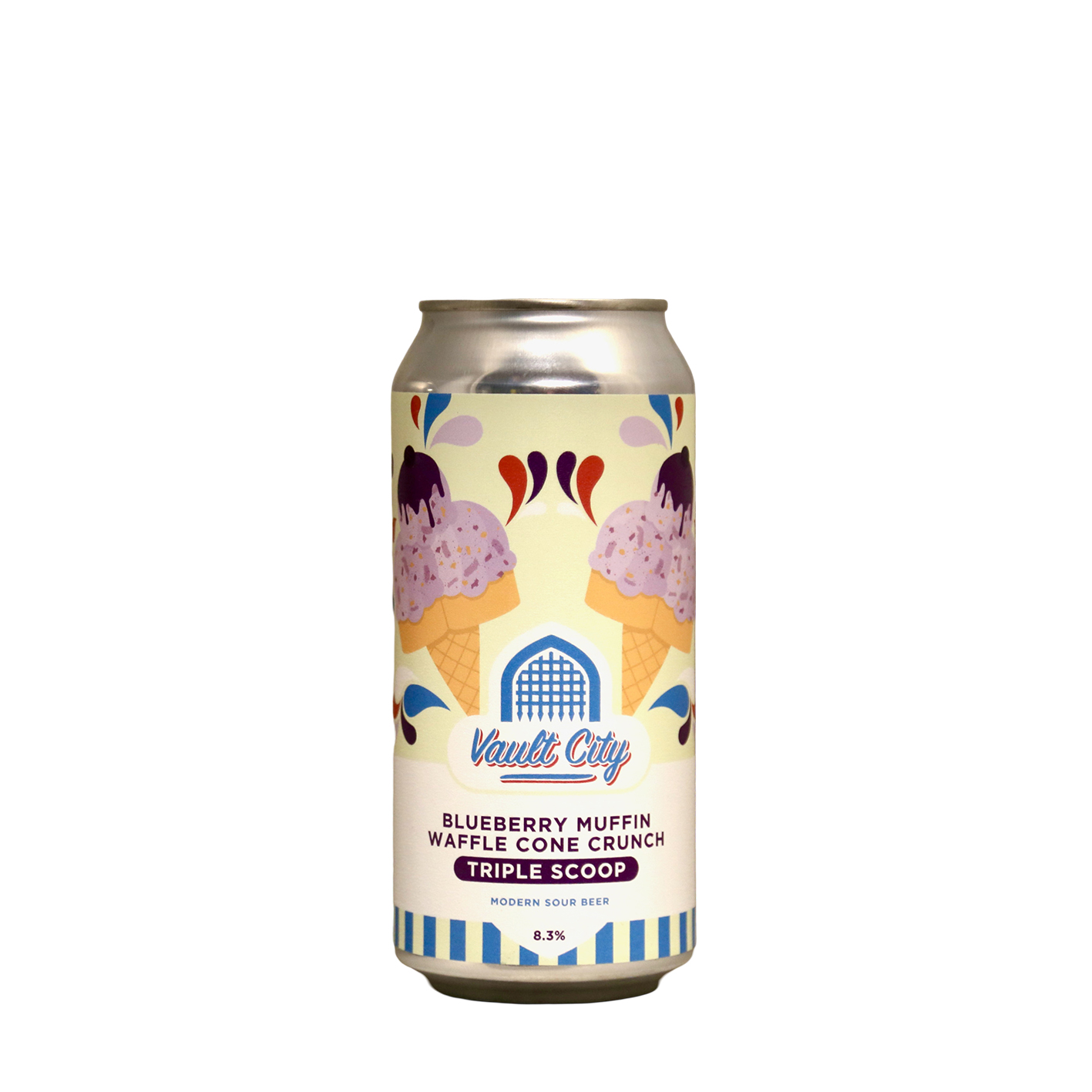 Vault City - Blueberry Muffin Waffle Cone Crunch Triple Scoop